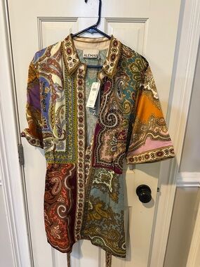 Alémais Multicolor Paisley Panel Button-Up Shirt